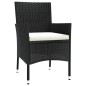 vidaXL 5-tlg. Garten-Essgruppe mit Kissen Schwarz Poly Rattan vidaXL 5-tlg. Garten-Essgruppe mit Kissen Schwarz Poly Rattan