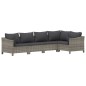 vidaXL 5-tlg. Garten-Lounge-Set mit Kissen Grau Poly Rattan vidaXL 5-tlg. Garten-Lounge-Set mit Kissen Grau Poly Rattan