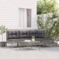 vidaXL 5-tlg. Garten-Lounge-Set mit Kissen Grau Poly Rattan vidaXL 5-tlg. Garten-Lounge-Set mit Kissen Grau Poly Rattan