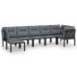 vidaXL 7-tlg. Garten-Lounge-Set Schwarz und Grau Poly Rattan vidaXL 7-tlg. Garten-Lounge-Set Schwarz und Grau Poly Rattan