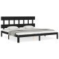 vidaXL Massivholzbett mit Kopfteil Schwarz 200x200 cm vidaXL Massivholzbett mit Kopfteil Schwarz 200x200 cm