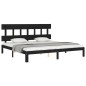 vidaXL Massivholzbett mit Kopfteil Schwarz 200x200 cm vidaXL Massivholzbett mit Kopfteil Schwarz 200x200 cm