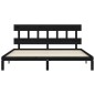 vidaXL Massivholzbett mit Kopfteil Schwarz 200x200 cm vidaXL Massivholzbett mit Kopfteil Schwarz 200x200 cm