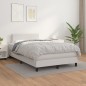 vidaXL Boxspringbett mit Matratze Weiß 120x200 cm Kunstleder vidaXL Boxspringbett mit Matratze Weiß 120x200 cm Kunstleder