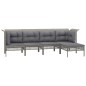vidaXL 5-tlg. Garten-Lounge-Set mit Kissen Grau Poly Rattan vidaXL 5-tlg. Garten-Lounge-Set mit Kissen Grau Poly Rattan