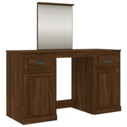 vidaXL Schminktisch mit Spiegel Braun Eichen-Optik 130x50x132,5 cm