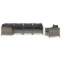 vidaXL 6-tlg. Garten-Lounge-Set mit Kissen Grau Poly Rattan vidaXL 6-tlg. Garten-Lounge-Set mit Kissen Grau Poly Rattan