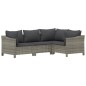 vidaXL 6-tlg. Garten-Lounge-Set mit Kissen Grau Poly Rattan vidaXL 6-tlg. Garten-Lounge-Set mit Kissen Grau Poly Rattan