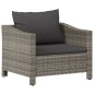 vidaXL 6-tlg. Garten-Lounge-Set mit Kissen Grau Poly Rattan vidaXL 6-tlg. Garten-Lounge-Set mit Kissen Grau Poly Rattan