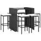 vidaXL 7-tlg. Gartenbar-Set mit Kissen Schwarz Poly Rattan vidaXL 7-tlg. Gartenbar-Set mit Kissen Schwarz Poly Rattan