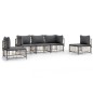 vidaXL 5-tlg. Garten-Lounge-Set mit Kissen Anthrazit Poly Rattan vidaXL 5-tlg. Garten-Lounge-Set mit Kissen Anthrazit Poly Rattan