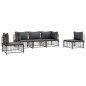 vidaXL 5-tlg. Garten-Lounge-Set mit Kissen Anthrazit Poly Rattan vidaXL 5-tlg. Garten-Lounge-Set mit Kissen Anthrazit Poly Rattan