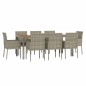 vidaXL 9-tlg. Garten-Essgruppe mit Kissen Grau Poly Rattan vidaXL 9-tlg. Garten-Essgruppe mit Kissen Grau Poly Rattan