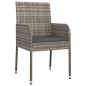 vidaXL 9-tlg. Garten-Essgruppe mit Kissen Grau Poly Rattan vidaXL 9-tlg. Garten-Essgruppe mit Kissen Grau Poly Rattan