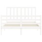 vidaXL Massivholzbett mit Kopfteil Weiß 140x190 cm vidaXL Massivholzbett mit Kopfteil Weiß 140x190 cm