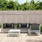 vidaXL 6-tlg. Garten-Lounge-Set mit Kissen Weiß Stahl vidaXL 6-tlg. Garten-Lounge-Set mit Kissen Weiß Stahl