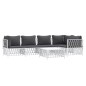 vidaXL 6-tlg. Garten-Lounge-Set mit Kissen Weiß Stahl vidaXL 6-tlg. Garten-Lounge-Set mit Kissen Weiß Stahl
