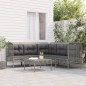 vidaXL 6-tlg. Garten-Lounge-Set mit Kissen Grau Poly Rattan vidaXL 6-tlg. Garten-Lounge-Set mit Kissen Grau Poly Rattan