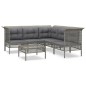 vidaXL 6-tlg. Garten-Lounge-Set mit Kissen Grau Poly Rattan vidaXL 6-tlg. Garten-Lounge-Set mit Kissen Grau Poly Rattan