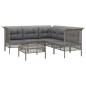 vidaXL 6-tlg. Garten-Lounge-Set mit Kissen Grau Poly Rattan vidaXL 6-tlg. Garten-Lounge-Set mit Kissen Grau Poly Rattan