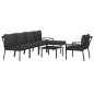 vidaXL 7-tlg. Garten-Lounge-Set mit Grauen Kissen Stahl vidaXL 7-tlg. Garten-Lounge-Set mit Grauen Kissen Stahl