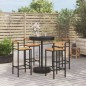 vidaXL 5-tlg. Gartenbar-Set Schwarz Poly Rattan & Massivholz Akazie vidaXL 5-tlg. Gartenbar-Set Schwarz Poly Rattan & Massivholz Akazie