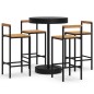 vidaXL 5-tlg. Gartenbar-Set Schwarz Poly Rattan & Massivholz Akazie vidaXL 5-tlg. Gartenbar-Set Schwarz Poly Rattan & Massivholz Akazie