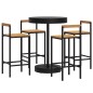 vidaXL 5-tlg. Gartenbar-Set Schwarz Poly Rattan & Massivholz Akazie vidaXL 5-tlg. Gartenbar-Set Schwarz Poly Rattan & Massivholz Akazie