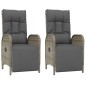 vidaXL 3-tlg. Garten-Essgruppe mit Kissen Grau Poly Rattan vidaXL 3-tlg. Garten-Essgruppe mit Kissen Grau Poly Rattan
