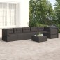vidaXL 6-tlg. Garten-Lounge-Set mit Kissen Schwarz Poly Rattan vidaXL 6-tlg. Garten-Lounge-Set mit Kissen Schwarz Poly Rattan