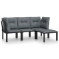 vidaXL 4-tlg. Garten-Lounge-Set Schwarz und Grau Poly Rattan vidaXL 4-tlg. Garten-Lounge-Set Schwarz und Grau Poly Rattan