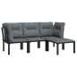 vidaXL 4-tlg. Garten-Lounge-Set Schwarz und Grau Poly Rattan vidaXL 4-tlg. Garten-Lounge-Set Schwarz und Grau Poly Rattan