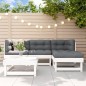 vidaXL 5-tlg. Garten-Lounge-Set mit Kissen Weiß Massivholz vidaXL 5-tlg. Garten-Lounge-Set mit Kissen Weiß Massivholz