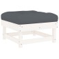 vidaXL 5-tlg. Garten-Lounge-Set mit Kissen Weiß Massivholz vidaXL 5-tlg. Garten-Lounge-Set mit Kissen Weiß Massivholz