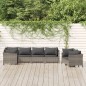 vidaXL 7-tlg. Garten-Lounge-Set mit Kissen Grau Poly Rattan vidaXL 7-tlg. Garten-Lounge-Set mit Kissen Grau Poly Rattan