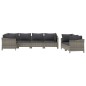 vidaXL 7-tlg. Garten-Lounge-Set mit Kissen Grau Poly Rattan vidaXL 7-tlg. Garten-Lounge-Set mit Kissen Grau Poly Rattan