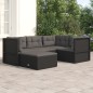 vidaXL 5-tlg. Garten-Lounge-Set mit Kissen Schwarz Poly Rattan vidaXL 5-tlg. Garten-Lounge-Set mit Kissen Schwarz Poly Rattan