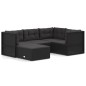 vidaXL 5-tlg. Garten-Lounge-Set mit Kissen Schwarz Poly Rattan vidaXL 5-tlg. Garten-Lounge-Set mit Kissen Schwarz Poly Rattan