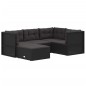 vidaXL 5-tlg. Garten-Lounge-Set mit Kissen Schwarz Poly Rattan vidaXL 5-tlg. Garten-Lounge-Set mit Kissen Schwarz Poly Rattan