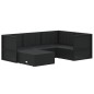 vidaXL 5-tlg. Garten-Lounge-Set mit Kissen Schwarz Poly Rattan vidaXL 5-tlg. Garten-Lounge-Set mit Kissen Schwarz Poly Rattan