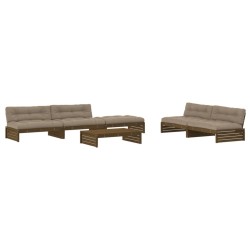 vidaXL 6-tlg. Garten-Lounge-Set mit Kissen Honigbraun Massivholz