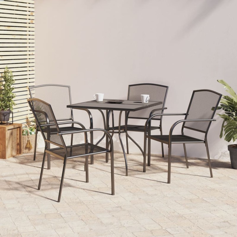 vidaXL 5-tlg. Garten-Essgruppe Anthrazit Stahl vidaXL 5-tlg. Garten-Essgruppe Anthrazit Stahl