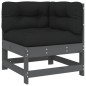 vidaXL 8-tlg. Garten-Lounge-Set mit Kissen Grau Massivholz vidaXL 8-tlg. Garten-Lounge-Set mit Kissen Grau Massivholz