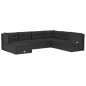 vidaXL 7-tlg. Garten-Lounge-Set mit Kissen Schwarz Poly Rattan vidaXL 7-tlg. Garten-Lounge-Set mit Kissen Schwarz Poly Rattan