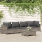 vidaXL 5-tlg. Garten-Lounge-Set mit Kissen Grau Poly Rattan vidaXL 5-tlg. Garten-Lounge-Set mit Kissen Grau Poly Rattan