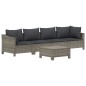 vidaXL 5-tlg. Garten-Lounge-Set mit Kissen Grau Poly Rattan vidaXL 5-tlg. Garten-Lounge-Set mit Kissen Grau Poly Rattan