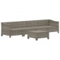 vidaXL 5-tlg. Garten-Lounge-Set mit Kissen Grau Poly Rattan vidaXL 5-tlg. Garten-Lounge-Set mit Kissen Grau Poly Rattan