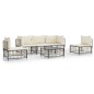 vidaXL 6-tlg. Garten-Lounge-Set mit Kissen Anthrazit Poly Rattan vidaXL 6-tlg. Garten-Lounge-Set mit Kissen Anthrazit Poly Rattan
