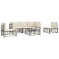 vidaXL 6-tlg. Garten-Lounge-Set mit Kissen Anthrazit Poly Rattan vidaXL 6-tlg. Garten-Lounge-Set mit Kissen Anthrazit Poly Rattan