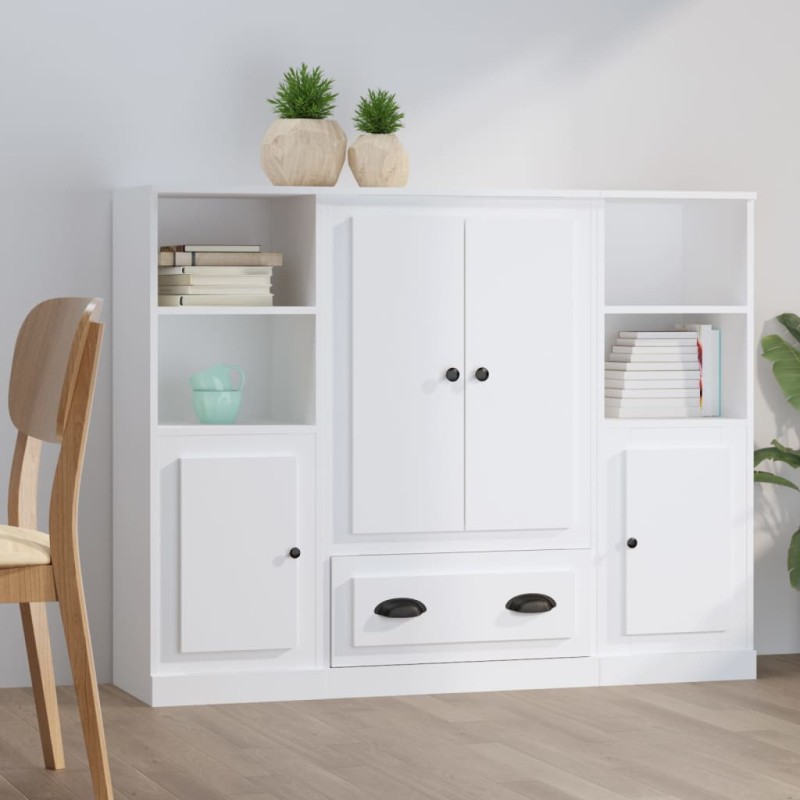 vidaXL Highboards 3 Stk. Weiß Holzwerkstoff vidaXL Highboards 3 Stk. Weiß Holzwerkstoff